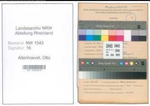 Entnazifizierung Otto Altenhoevel , geb. 26.04.1902 (Lehrer)