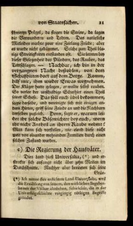 c) Die Regierung der Hausväter.