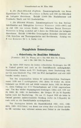 IV. Angegliederte Unternehmungen