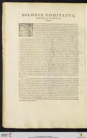 Boloniae comitatvs, vvlgo La Comte de Boloigne
