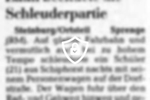 Zaun beendete die Schleuderpartie