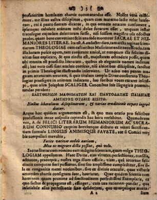 Theodori Hasaei ... Oratio de felici literarum sacrarum et humaniorum connubio : dicta publice ... in Gymnasii Hanoviensis, quum ibi Ordinariae Philologiae sacrae & literarum humaniorum professioni inauguraretur