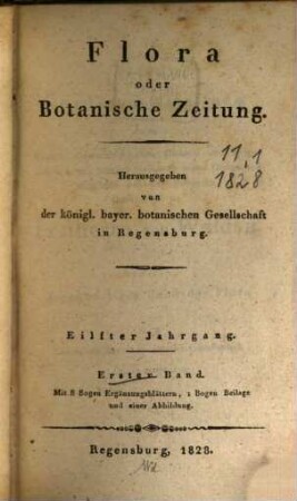 Flora oder allgemeine botanische Zeitung. 11. 1828