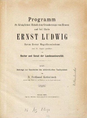 Beiträge zur Geschichte des altkirchlichen Taufsymbols