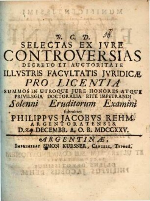 Selectas ex jvre controversias