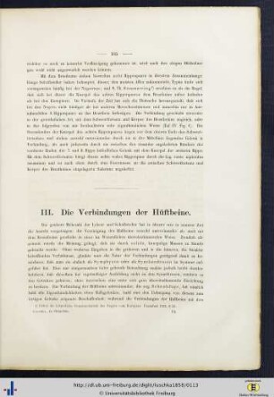 III. Die Verbindungen der Hüftbeine.