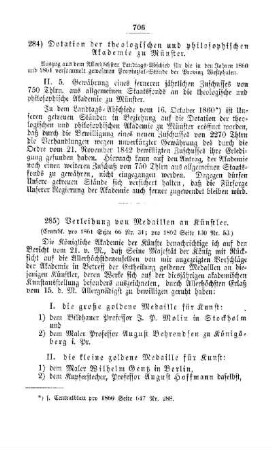 Dotation der theologischen und philosophischen Akademie zu Münster : [I. Akademien und Universitäten]