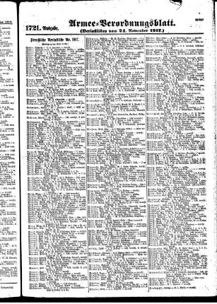 1721. Ausgabe. Samstag, 24. November 1917
