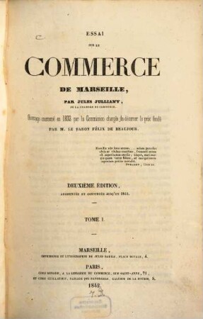 Essai sur le Commerce de Marseille, 1