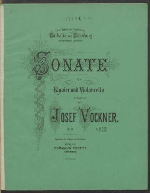 Sonate für Klavier und Violoncello op. 8