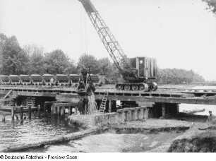 Leipzig, Sachsenbrücke, Bau, Feldbahn