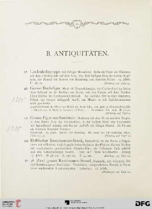 B. Antiquitäten (Nr. 41-72)