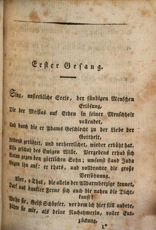 Klopstocks sämmtliche Werke. 8. Messias. 1.-4. Gesang. - 1828. - 267 S.