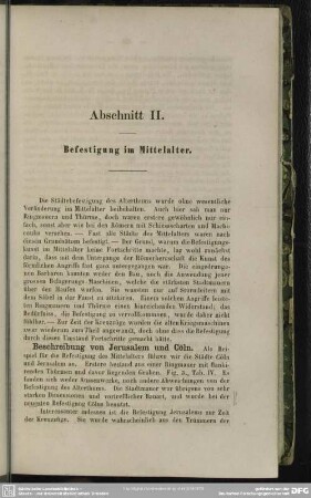 Abschnitt II. Befestigung im Mittelalter