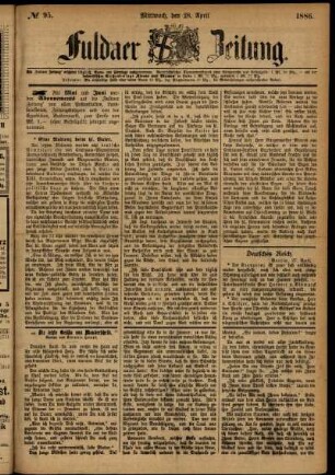 Ausgabe vom Mittwoch, den 28. April 1886.