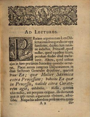 Dissertatio Inauguralis Iuridica De His, Quae Mulier Saxonica Valide Citra Curatorem Agit