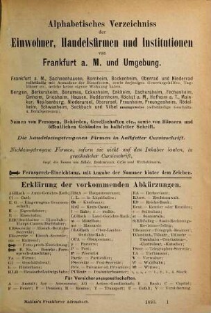 Adressbuch von Frankfurt am Main mit Bockenheim, Bornheim, Oberrad und Niederrad, 1893 = Jg. 25