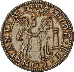 Medaille auf das englisch-französisch-niederländische Bündnis, 1596