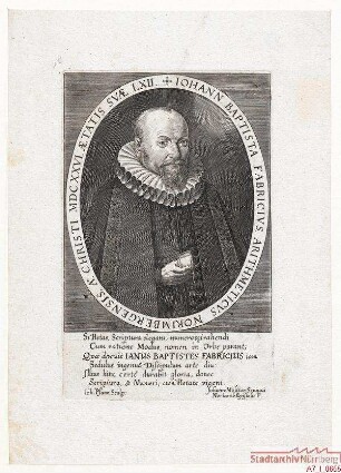 Johann Baptista Fabricius, Arithmeticus in Nürnberg
