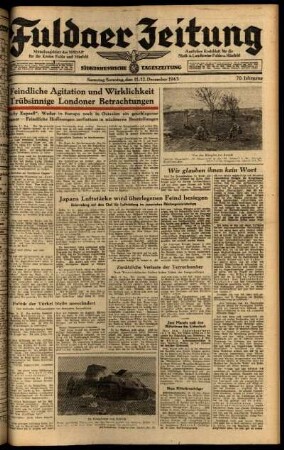 Ausgabe vom Sonntag, den 12. Dezember 1943.