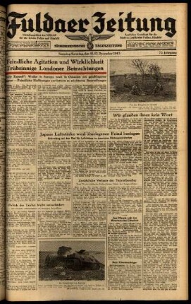 Ausgabe vom Sonntag, den 12. Dezember 1943.