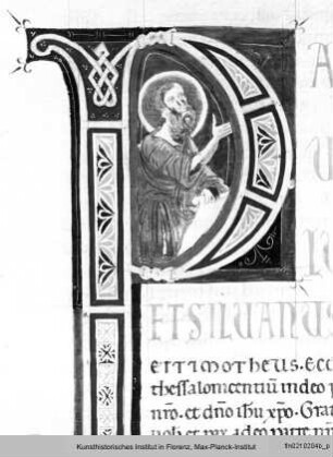 Bibel : Historisierte Initiale P: Paulus?