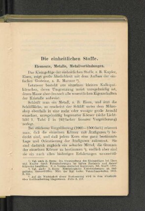 Die einheitlichen Stoffe.