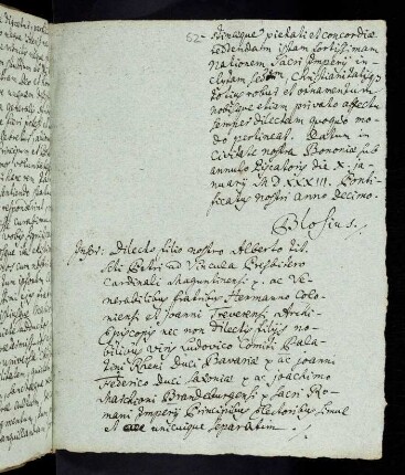 53r-55v, Clementis Papae VII. episcola ad Christianissimum Francorum Regem Franciscum primum, 1533