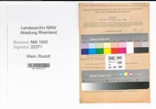 Entnazifizierung Rudolf Klein, geb. 01.02.1899 (Buchhalter)