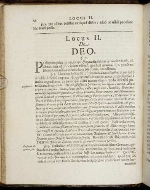 Locus II. De Deo