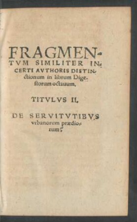 ... in librum Digestorum octavum.