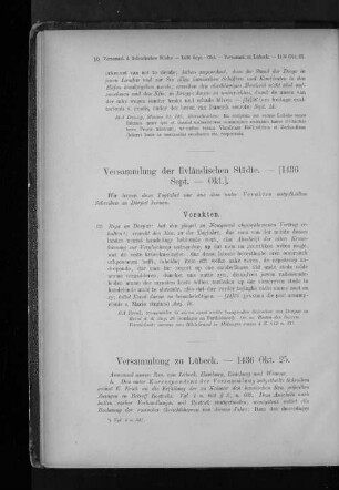 Versammlung der livländischen Städte. - (1436 Sept. - Okt.).