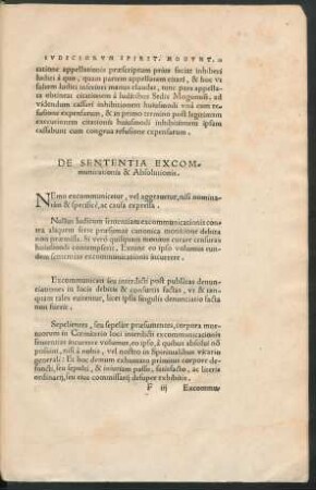 De Sententia Excommunicationis & Absolutionis.