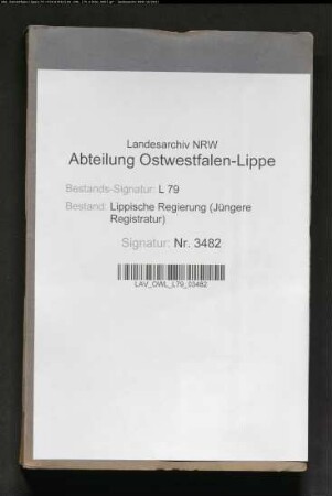Kommunalwegebau Voranschläge und Rechnung des Amtes Oerlinghausen, Band 1