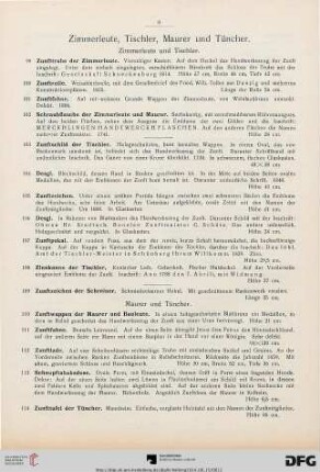 Zimmerleute, Tischler, Maurer und Tüncher (Nr. 99-114)