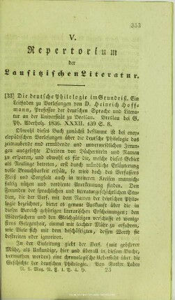 Repertorium der Lausitzischen Literatur