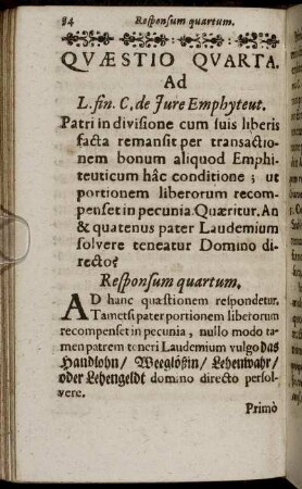 Quæstio Quarta [ - ] Quæstio Sexta.