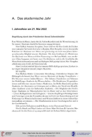 A. Das akademische Jahr 2022