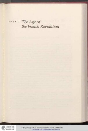PART III. The Age of the French Revolution