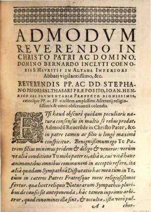 Disputatio philosophica de sympathia et antipathia