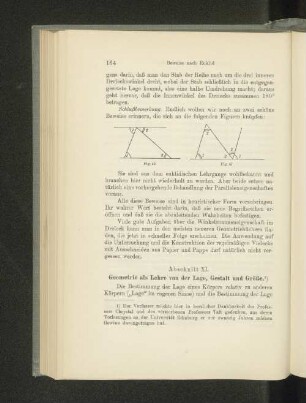 Abschnitt XI. Geometrie als Lehre von der Lage, Gestalt und Größe.