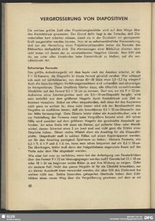 Vergrößerung von Diapositiven