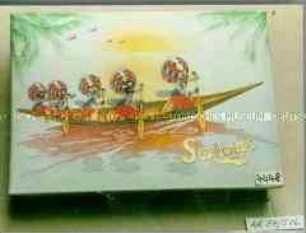 Schachtel für Konfekt "Sarotti" (Abbildung: fünf Mohren in einem Boot)