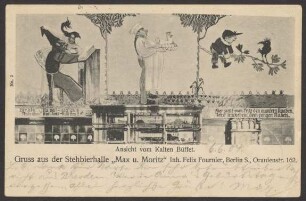 Ansichtskarte Büffet der Stehbierhalle "Max und Moritz", Oranienstraße [2/2]