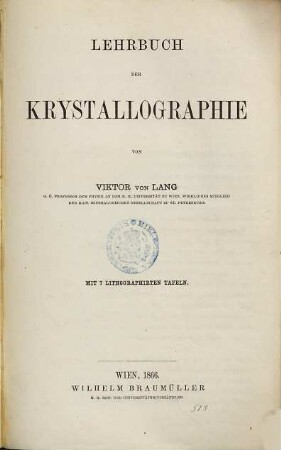 Lehrbuch der Krystallographie
