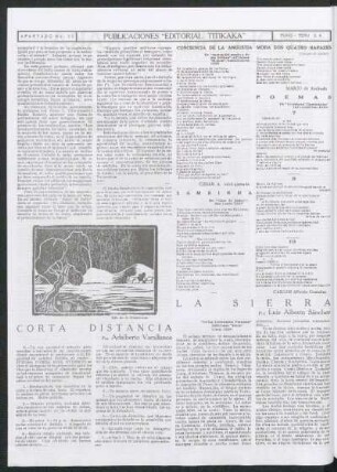 La sierra : De "La literatura peruana", Ediciones "Perú", Lima, 1928