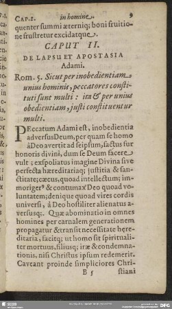 Caput II. De Lapsu Et Apostasia Adami