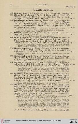 6. Zeitschriften (Nr. 887 - 1023)