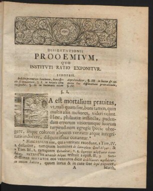 Dissertationis Prooemium