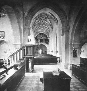 Freyburg (Unstrut), Stadtkirche St. Marien, Inneres, Blick aus Chor nach Westen